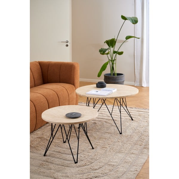 Apaļš sānu galdiņš ar marmora imitācijas galda virsmu ø 55 cm Prunus – Actona-image-1