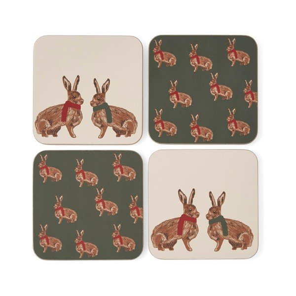 Sarkani/tumši zaļi korķa paliktņi (4 gab.) Heritage Hare – Cooksmart ®