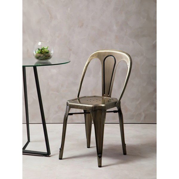 Misiņa krāsas metāla pusdienu krēsls Grange – Premier Housewares-image-3