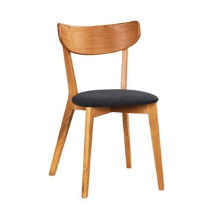 Brūns ozolkoka ēdamistabas krēsls ar tumši pelēku sēdekli Rowico Ami