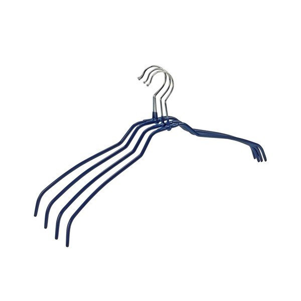 4 zilu neslīdošo pakaramo pakaramo komplekts Wenko Hanger Slim Clothes Hangers-image-1