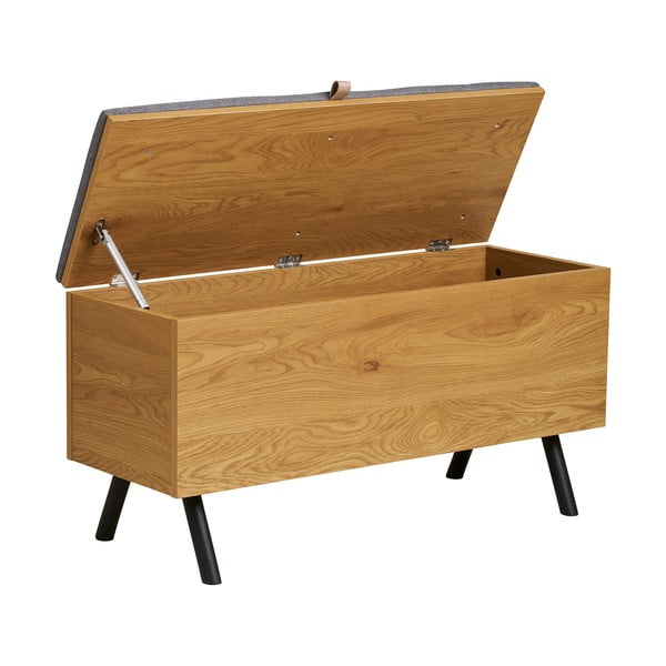 Dabīga toņa lāde ar ozolkoka imitāciju 92x48x33 cm Barco – House Nordic-image-3