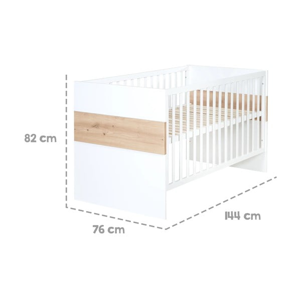 Balta/dabīga toņa bērnu gultiņa 70x140 cm Lion – Roba-image-2