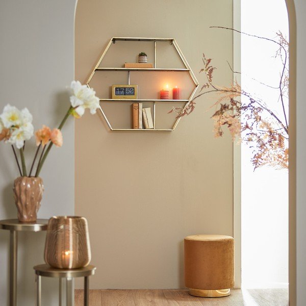 Zelta krāsas/gaiši brūns samta pufs Nadien – Light & Living-image-3
