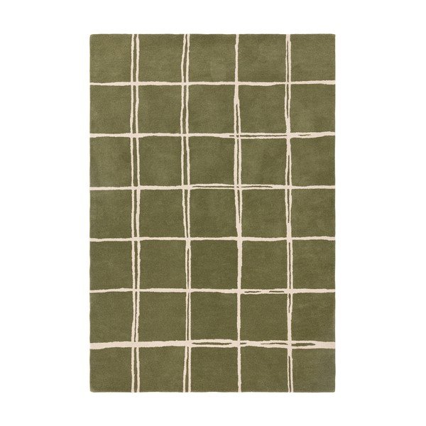 Zaļš ar rokām darināts vilnas paklājs 200x290 cm – Asiatic Carpets