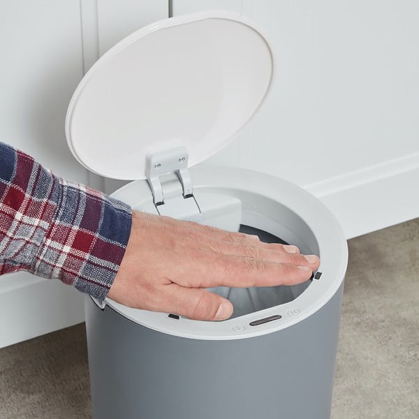 Gaiši pelēka atkritumu tvertne Addis Sensoric, 8 l-image-3