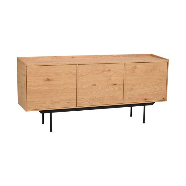 Zema kumode ar ozolkoka imitāciju dabīgā tonī 160x74 cm Brewerton – Rowico-image-2
