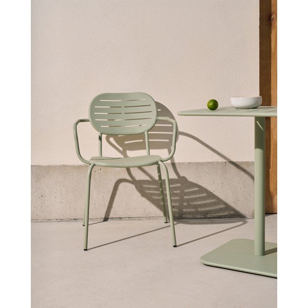 Piparmētru zaļš metāla dārza krēsls Brai – Kave Home-image-1