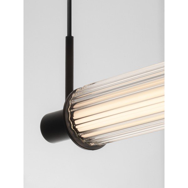 Matēti melna alumīnija LED piekaramā lampa ar regulējamu spilgtumu ar stikla abažūru Glovia – Nova Luce-image-3