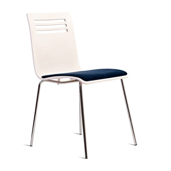 Balts krēsls ar dižskābarža koka sēdekli Charlie Pommier Comfort