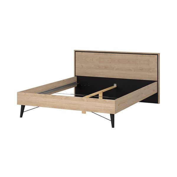 Dabīga toņa divvietīga gulta ar ozolkoka imitāciju 180x200 cm Ry – Tvilum-image-3