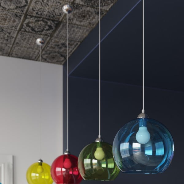 Bēša piekaramā lampa ar stikla abažūru ø 30 cm Bilbao – Sollux-image-1