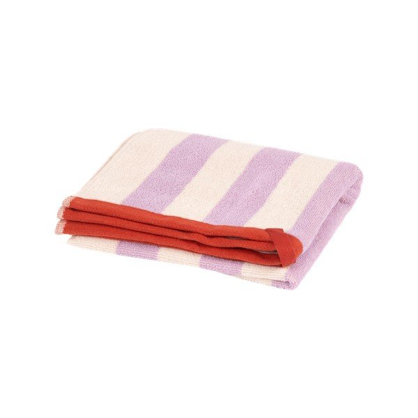 Gaiši violets/krēmkrāsas frotē kokvilnas dvielis 50x80 cm Gobo – noo.ma