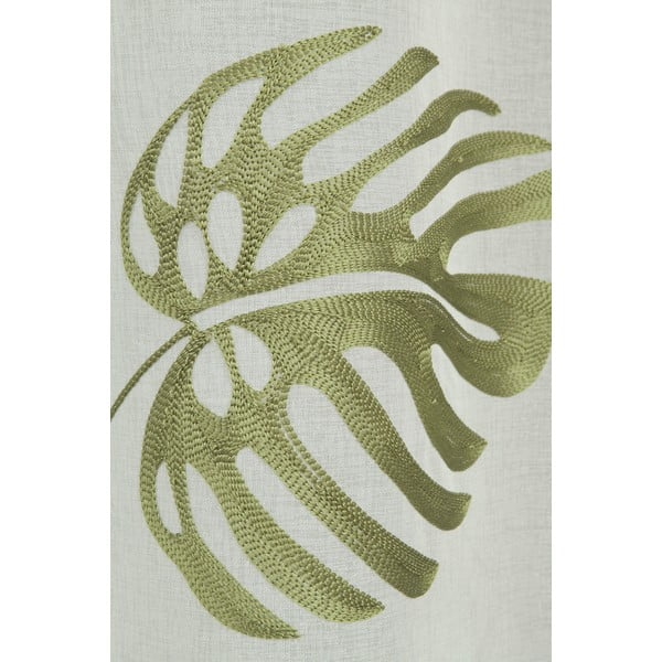 Balts/zaļš dienas aizkars no voiles 135x245 cm – Sehlbach-image-2