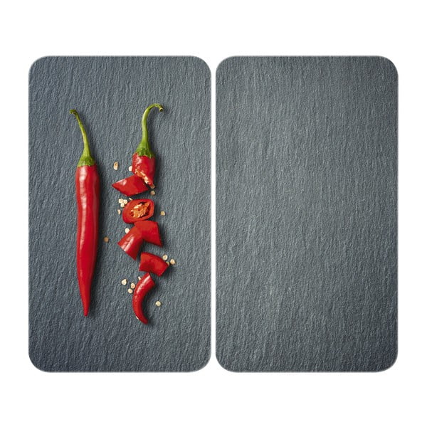 Stikla aizsargplāksnes plītij (2 gab.) Wenko Cayenne, 52 x 30 cm
