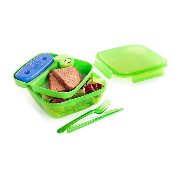 Zaļa pusdienu kaste ar galda piederumiem un dzesētāju Snips Lunch, 1,5 l-image-1