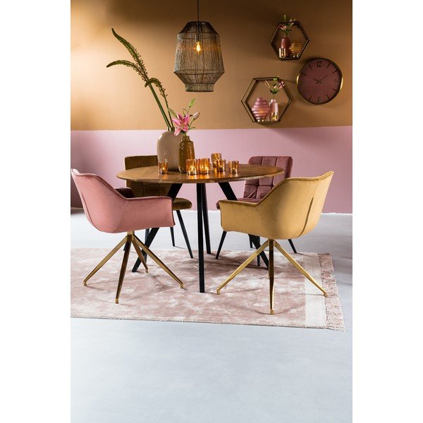 Dabīga toņa apaļš ēdamgalds ar akācijas koka galda virsmu ø 120 cm Mimoso – Light & Living-image-2