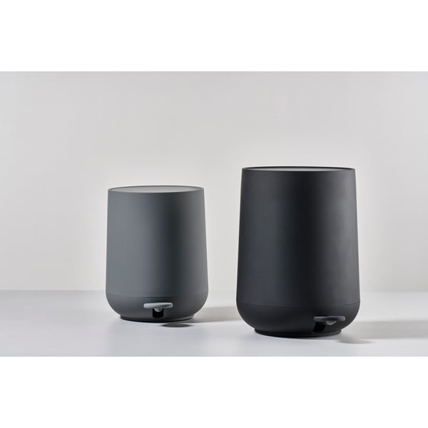 Tumši pelēka plastmasas atkritumu tvertne ar pedāli 5 l Nova – Zone-image-1