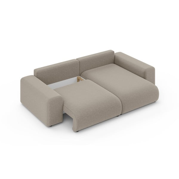 Bēšs salokāms stūra dīvāns ar uzglabāšanas vietu (ar maināmu stūri) Luma – Ropez-image-4