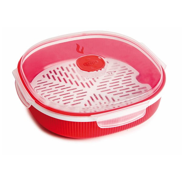 Komplekts mikroviļņu krāsnī pagatavojamiem ēdieniem Sarkans Snips Dish Steamer, 2 l-image-2