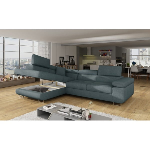 Zils salokāms/ar uzglabāšanas vietu stūra dīvāns (ar kreiso stūri/L veida) Anton – ELTAP-image-4