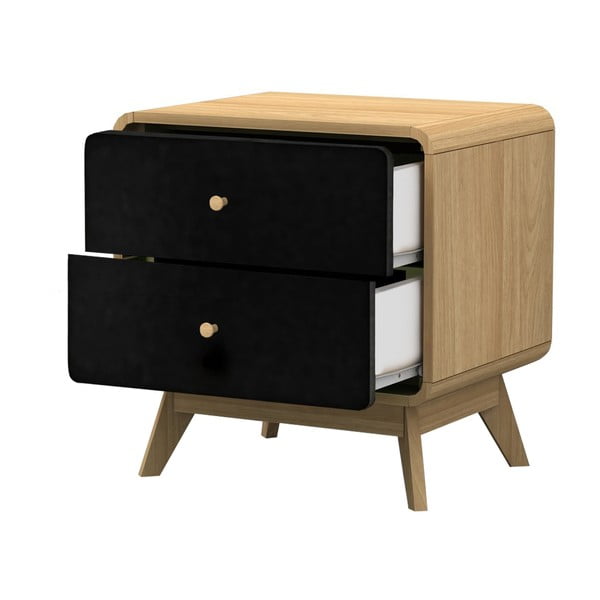 Melns naktsgaldiņš ar ozolkoka imitāciju Cassie – Støraa-image-2