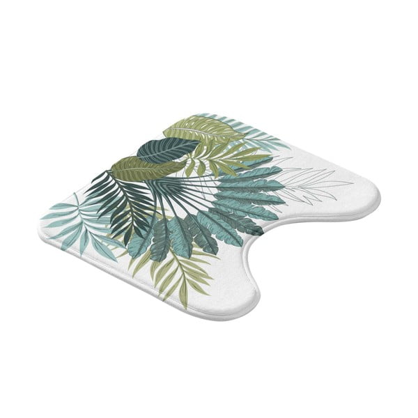 Balts/zaļš vannas istabas paklājiņš tualetei 45x45 cm Panazio – douceur d'intérieur-image-2