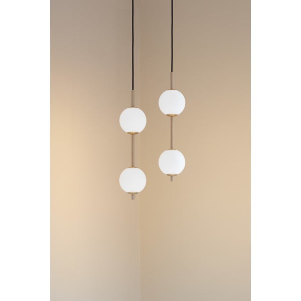 Misiņa krāsas metāla LED piekaramā lampa ar stikla abažūru ø 12 cm Audrey – UMAGE-image-1