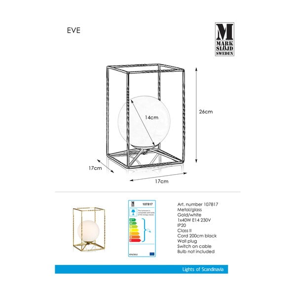 Galda lampa zelta krāsā Markslöjd Eve Table Gold-image-2