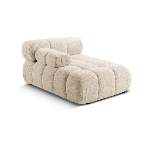 Bēša modulārā dīvāna daļa no buklē auduma (ar kreiso stūri) Bellis – Micadoni Home-image-4