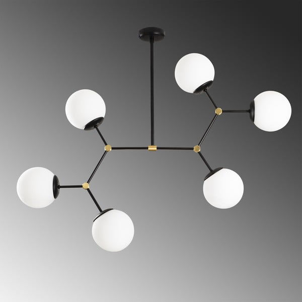 Melna griestu lampa ar 6 spuldzēm Opviq lights Damar-image-1