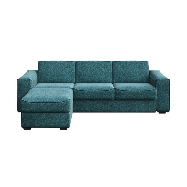 Tirkīzzils stūra izvelkamais dīvāns Mesonica Munro, kreisais stūris, 308 cm