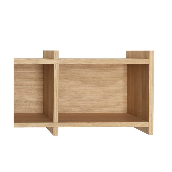 Dabīga toņa daudzlīmeņu sienas plaukts ar ozolkoka imitāciju 80 cm Focal – Hübsch-image-4