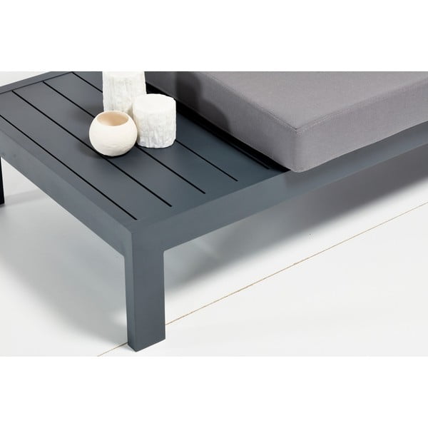 Melns/pelēks alumīnija dārza atpūtas komplekts 3 personām Verona – Floriane Garden-image-2