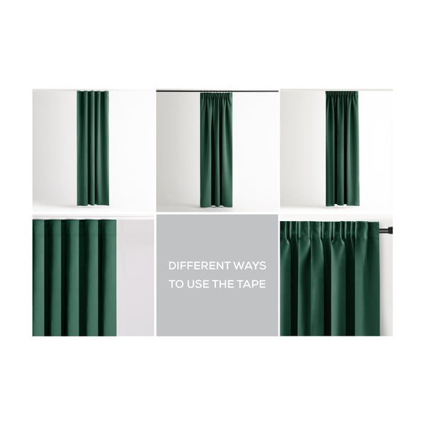 Tumši zaļš daļēji gaismu necaurlaidīgs aizkars 140x245 cm Kierra – Restilo-image-3