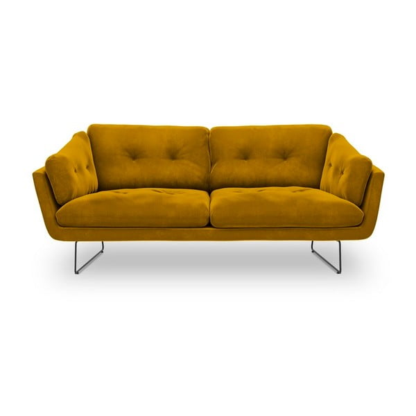 Dzeltens samta dīvāns Windsor & Co Sofas Gravity