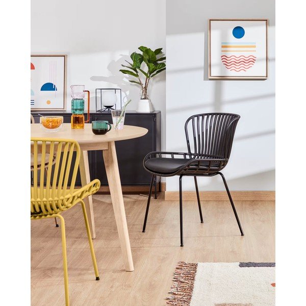 Melns dārza krēsls ar tērauda konstrukciju Kave Home Surpik-image-1