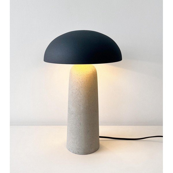 Pelēka betona galda lampa ar metāla abažūru (augstums 39,5 cm) Delphine – Bizzotto-image-1