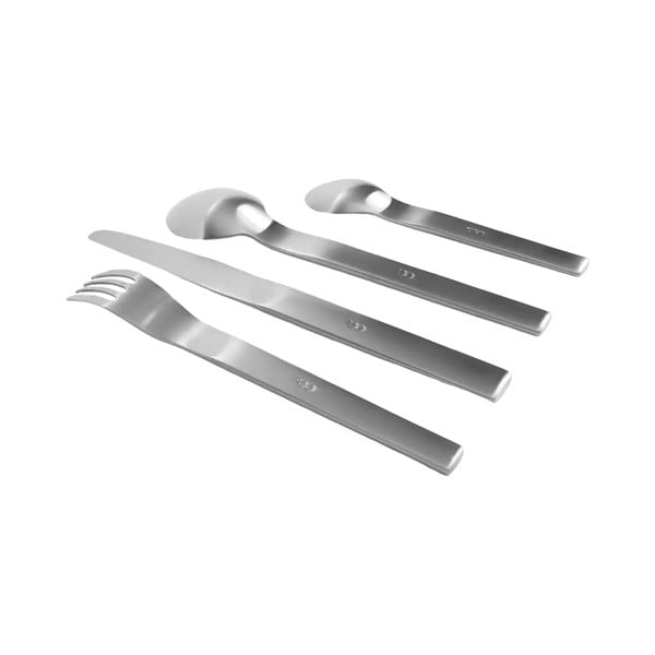 Sudraba krāsas nerūsējošā tērauda galda piederumi (24 gab.) Boldi – FABINI