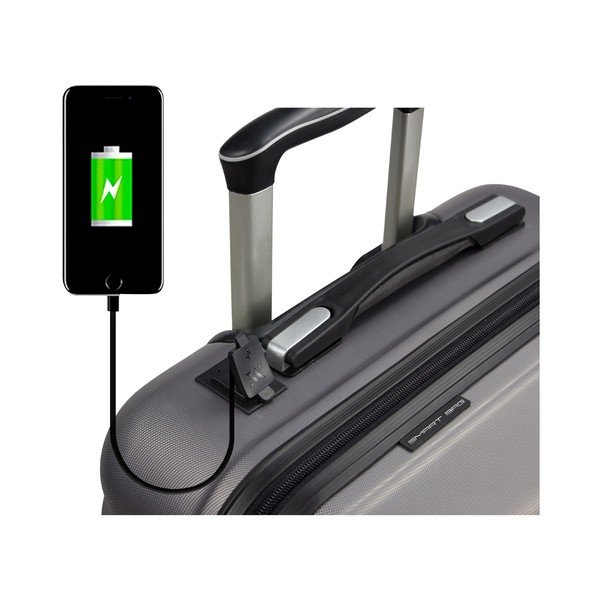 Pelēks vidējs čemodāns ar USB portu My Valice COLORS RESSNO Medium Suitcase-image-3