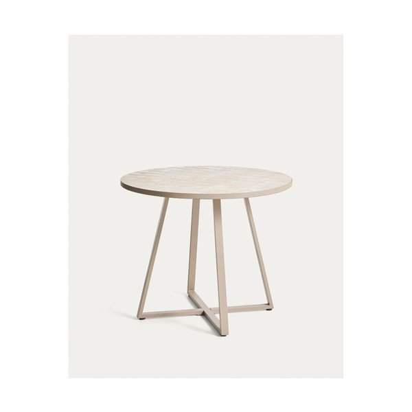 Apaļš dārza ēdamgalds ar keramikas virsmu ø 90 cm Tella – Kave Home-image-3