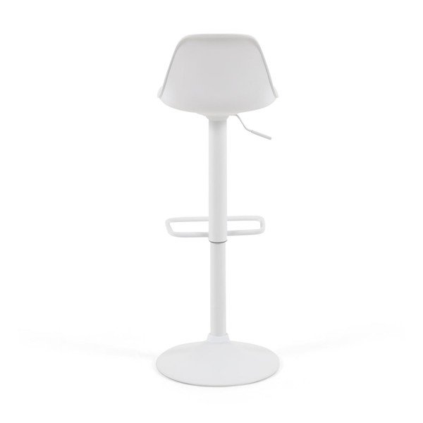 Matēti balts mākslīgās ādas bāra krēsls ar regulējamu augstumu (sēdekļa augstums 60 cm) Orlando-T – Kave Home-image-3