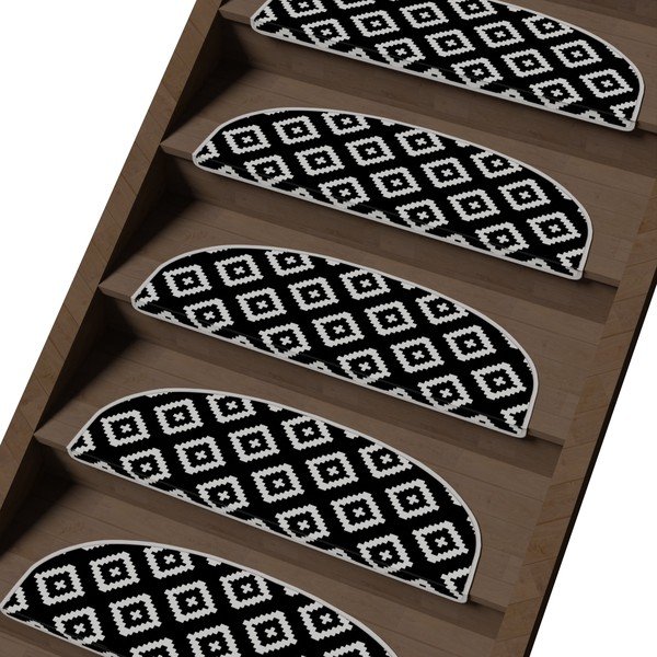 Melnbalti kāpņu paklāji (16 gab.) 20x65 cm Art – Vitaus-image-1