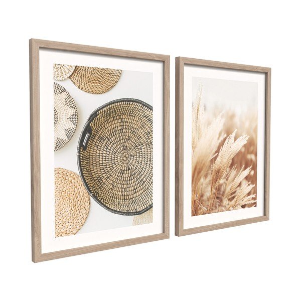 Drukātas gleznas (2 gab.) ar rāmi 30x40 cm Full Beige – Styler-image-2