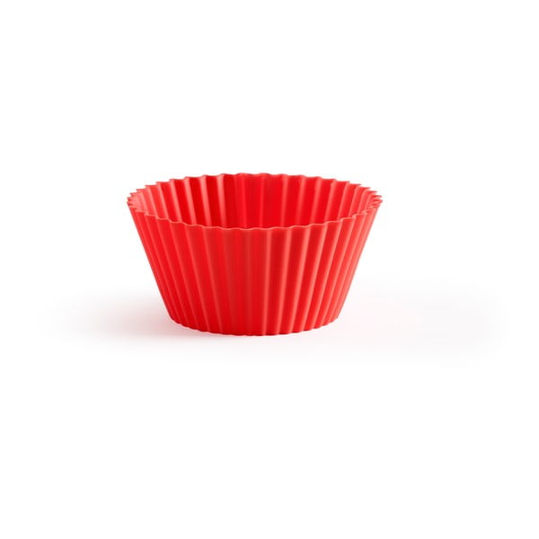 12 sarkanu silikona kēksiņu formiņu komplekts Lékué Single, ⌀ 7 cm