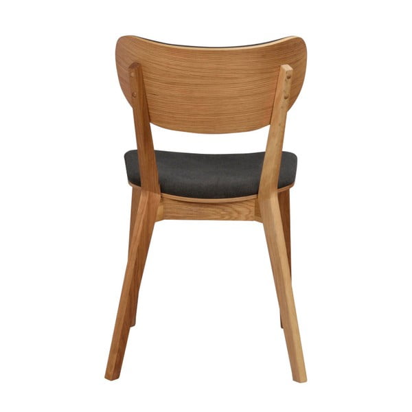 Brūns ozolkoka ēdamistabas krēsls ar tumši pelēku sēdekli Rowico Cato-image-2