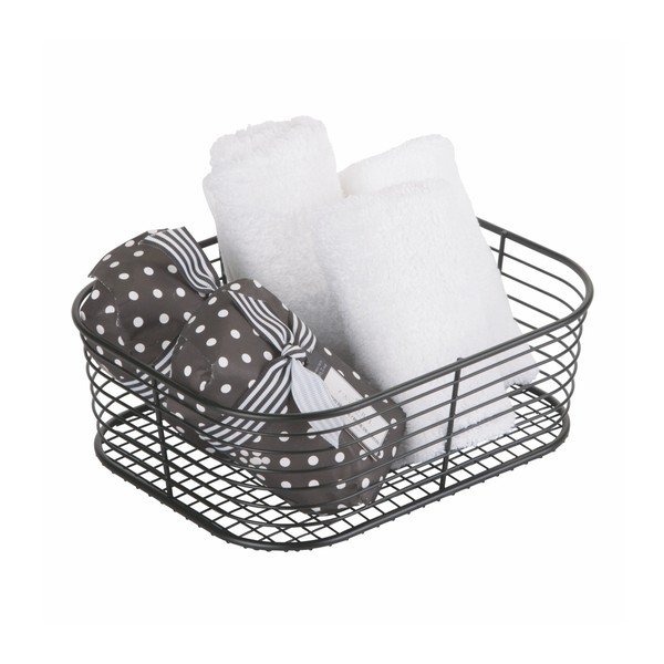 Melns uzglabāšanas grozs iDesign Vienna, 23,8 x 18,4 cm-image-3