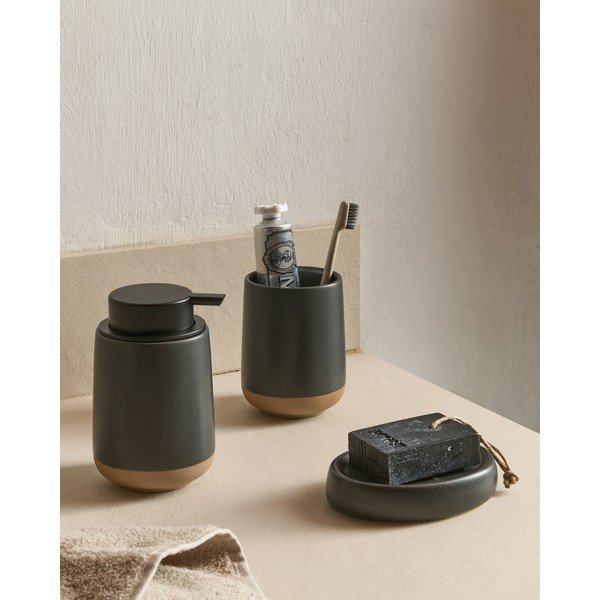 Tumši pelēks keramikas ziepju trauks Silma – Kave Home-image-2