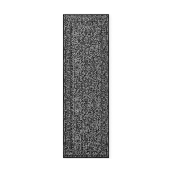 Melnbalts iekštelpu un āra celiņa paklājs 80x250 cm Duet Kona – NORTHRUGS
