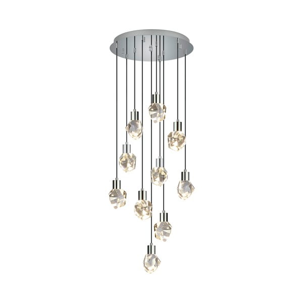 Sudraba krāsas LED piekaramā lampa ar stikla abažūru ø 51,5 cm Verano – Trio Select-image-1